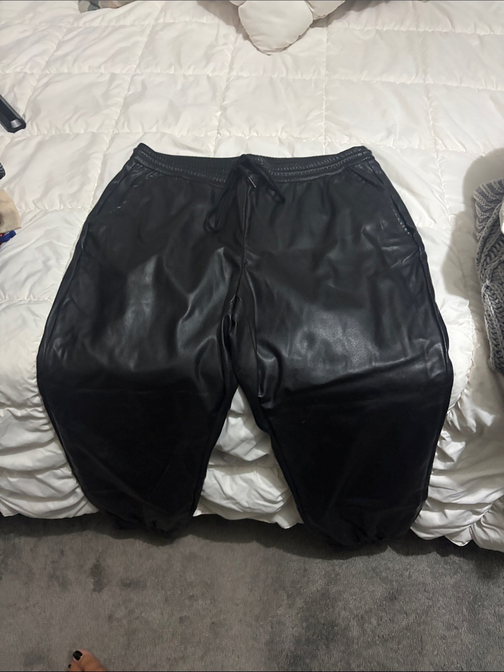 a new day Black Faux Leather Athletic Shorts